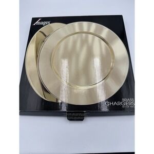 Images‎ Set If 2 Brass Charger Plates